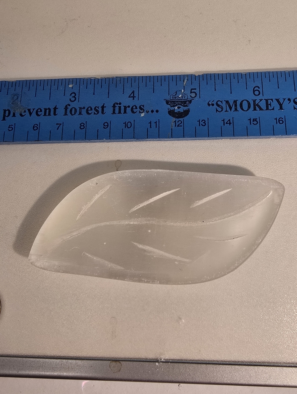 Selenite Crystal Gemstone Leaf Trinket Dish